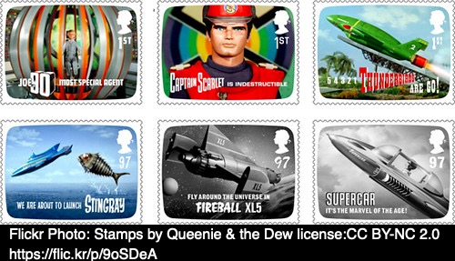 photo of a set of captain scarlet stamps