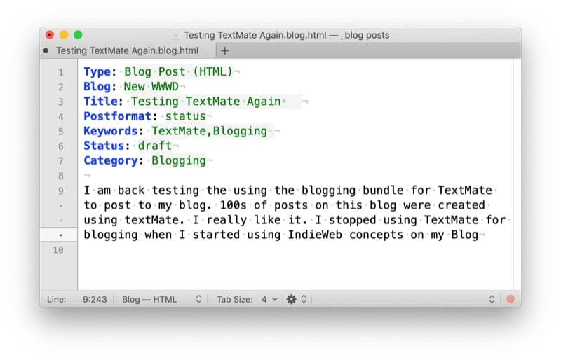 Text Mate Window Blogging