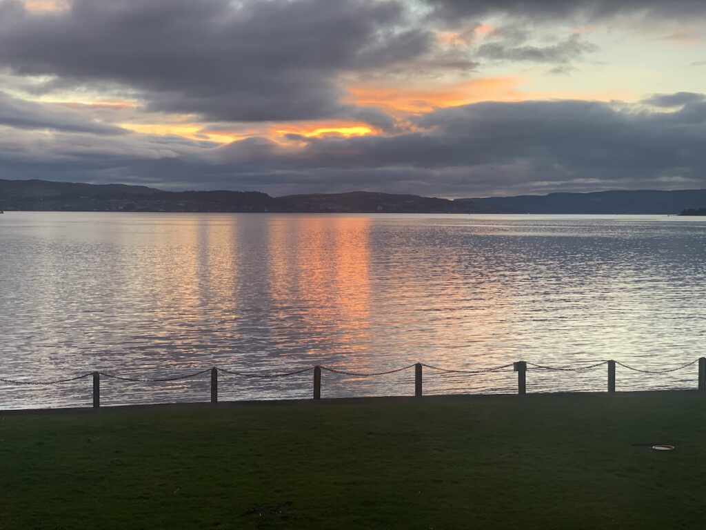 Sunset looking across the Clyde Estuary at Helensburgh. 